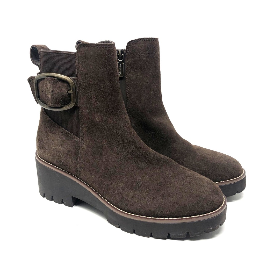 Blondo Dahlia Boots Womens 7.5 Brown Waterproof Outdoor Cabin Chic Cow‎ Suede